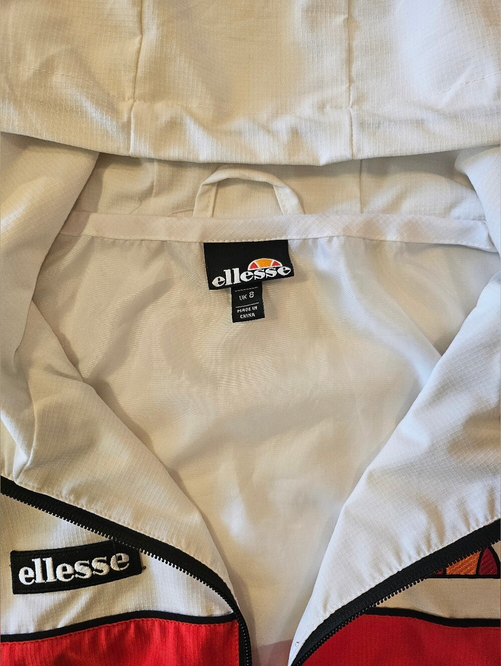 ellesse Colorblock Cropped Windbreaker Jacket - White/Red/Blue/Teal - Picture 3 of 7